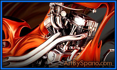 Motorcycle - Biker Art by Spano