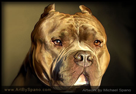 Pit Bull Art by Michael Spano